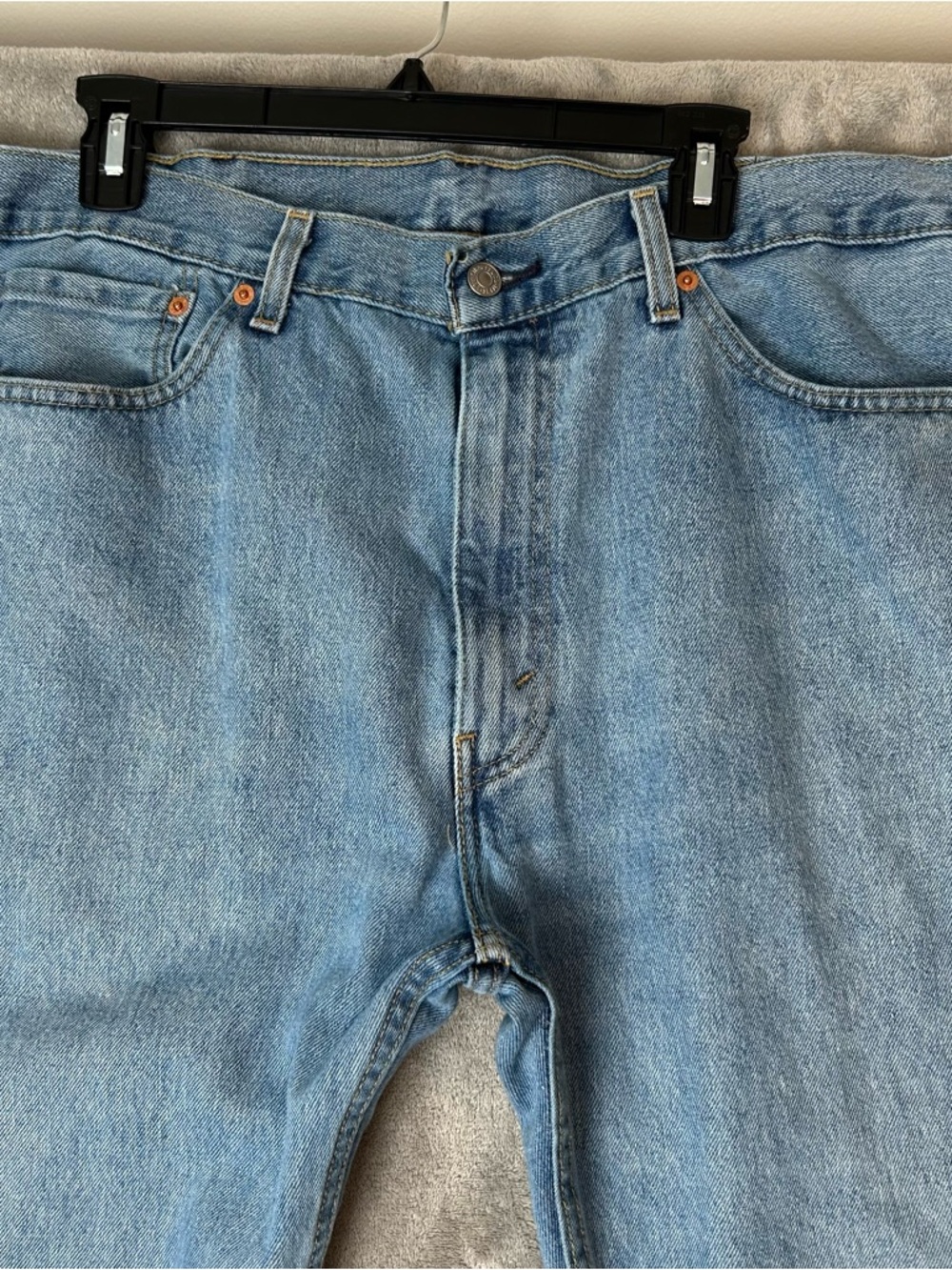 LEVI'S 505 Regular Fit Straight Leg Jeans Men’s 40x29 Light Wash Cotton Denim - Picture 5 of 16